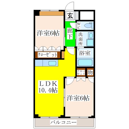 羽犬塚駅 徒歩63分 2階の物件間取画像